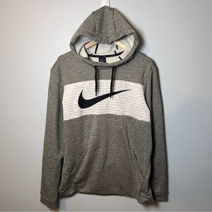 Nike Dri-FIT Therma Fleece Pullover Hoodie Men’s M Gray Training Sweatshirt